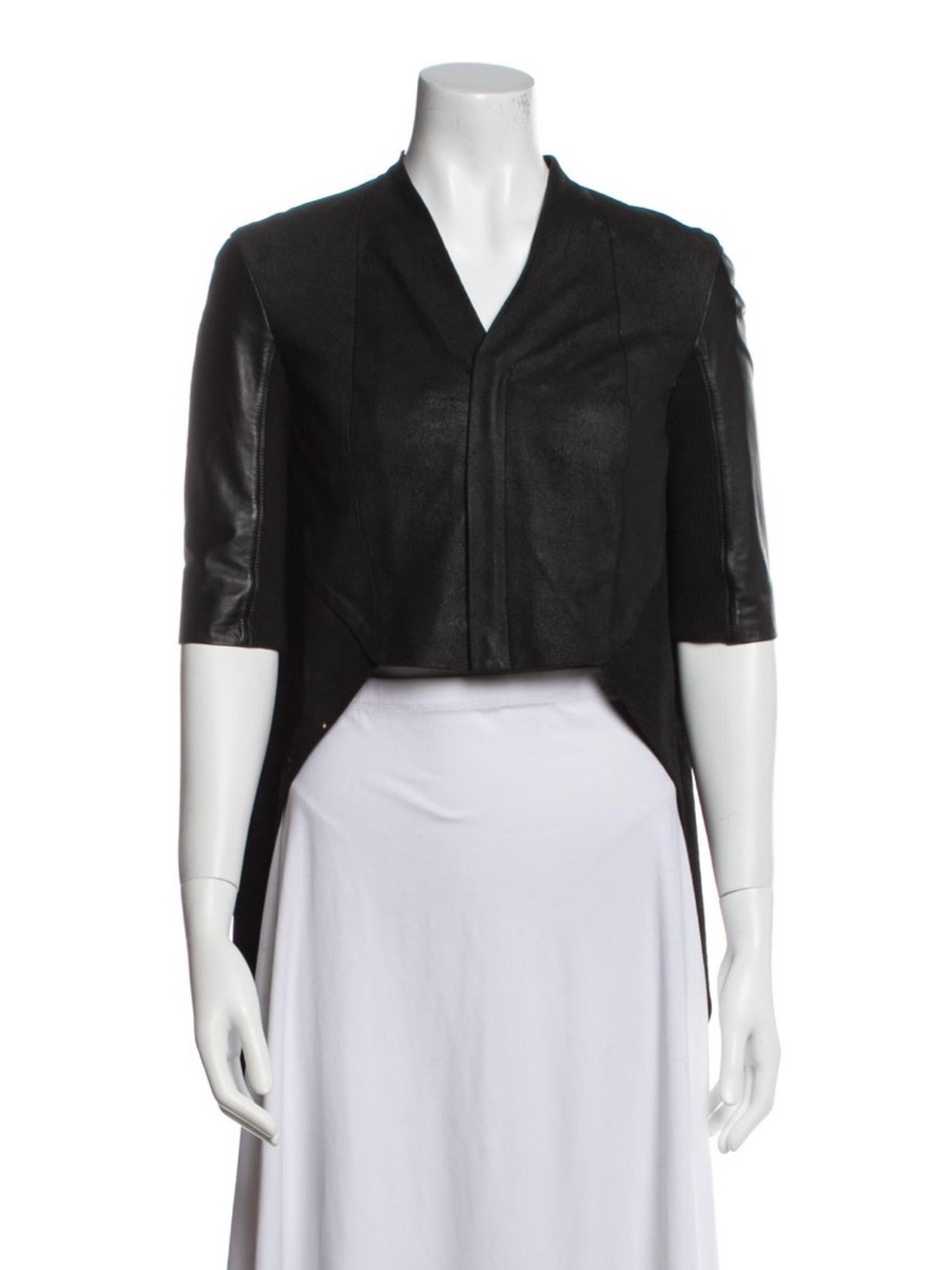 Rick Owens Black Cropped Draped-Back Blazer